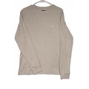 Akademiks Thermal Waffle Knit Long Sleeve Shirt Gray Pullover Men's S